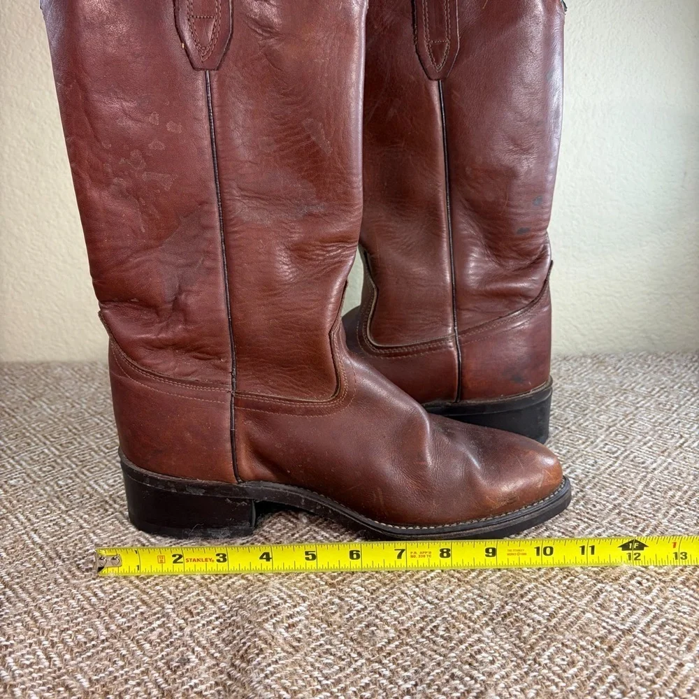Acme Mens Brown Leather Western Cowboy Boots 9096 Sz 8E Roper Riding Texans